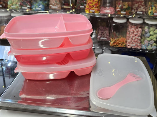 1 lb Pink Bento Box with Spork