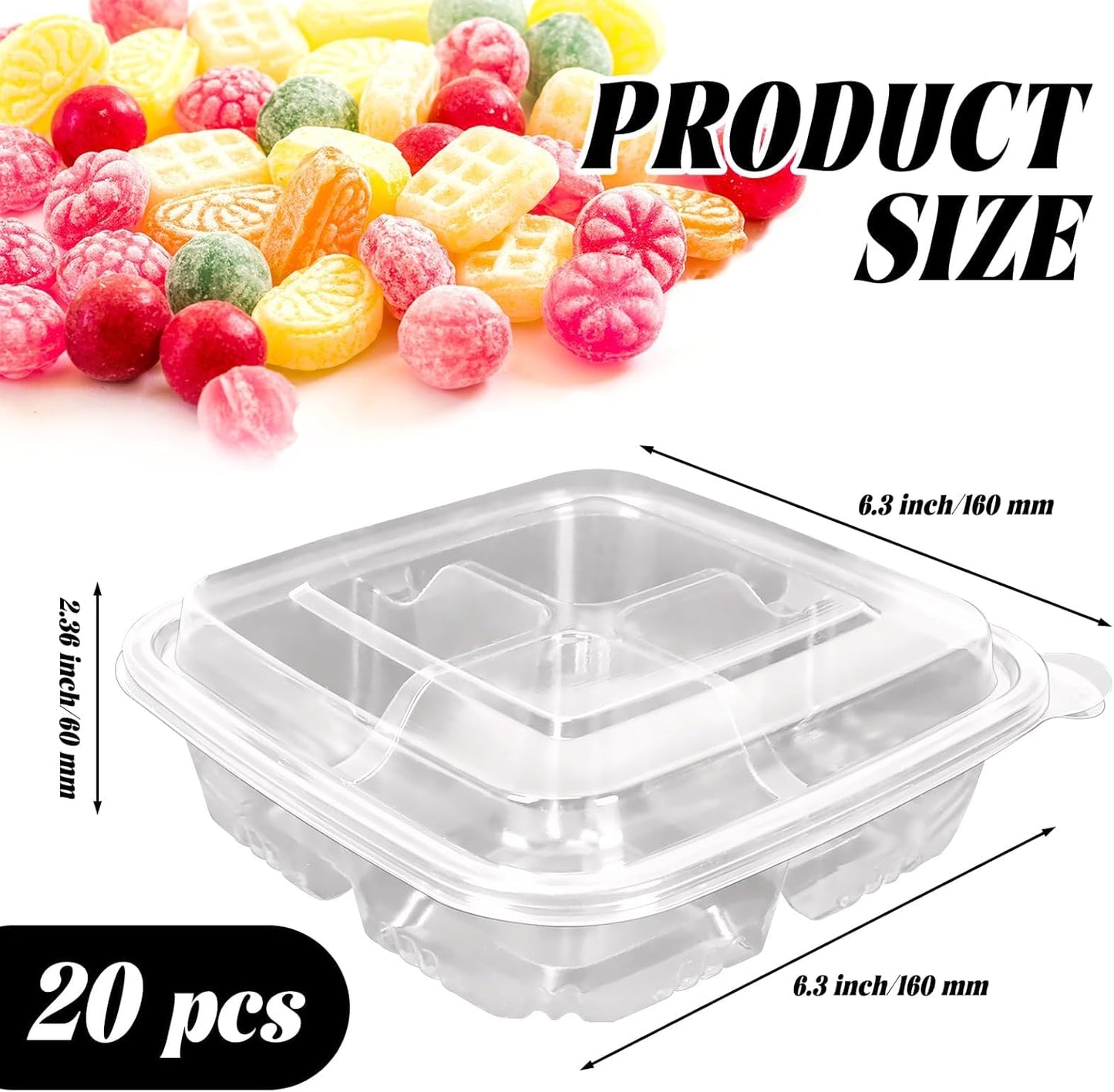 1 lb Four Flavor Tester GUSHIES Disposable Bento Style Box