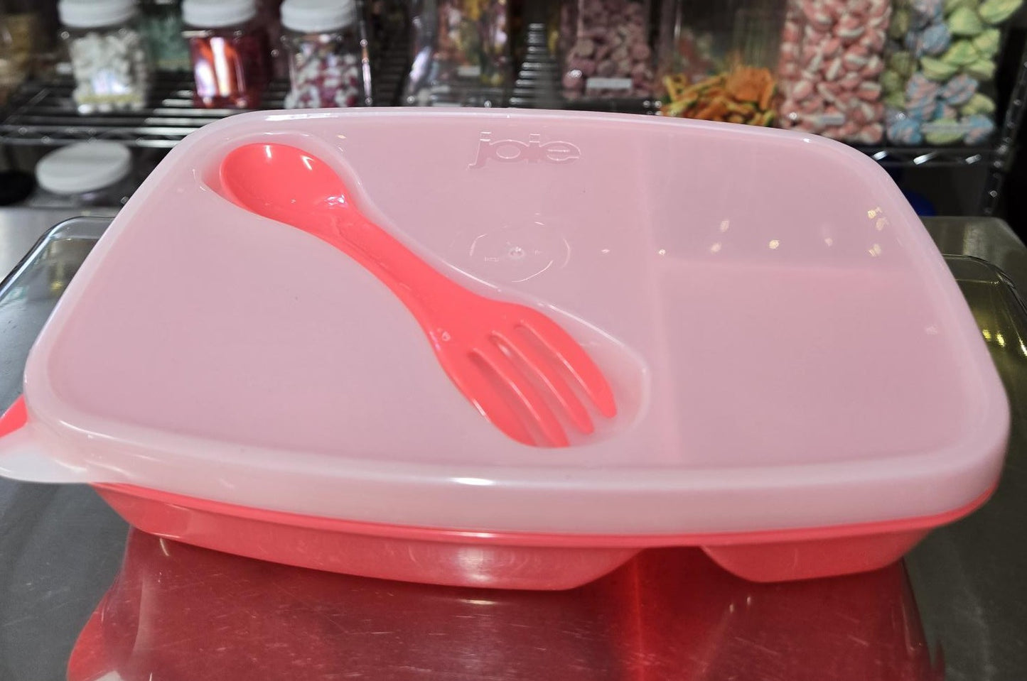 1 lb Pink Bento Box with Spork