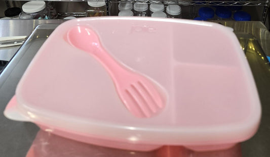 1 lb Pink Bento Box with Spork