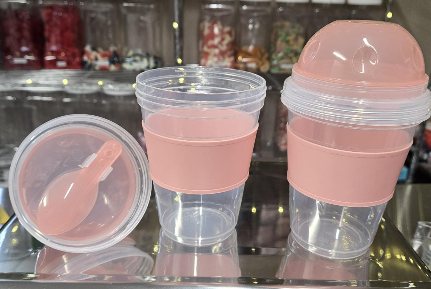 Yogurt/Snack Cups with Folded Spoon