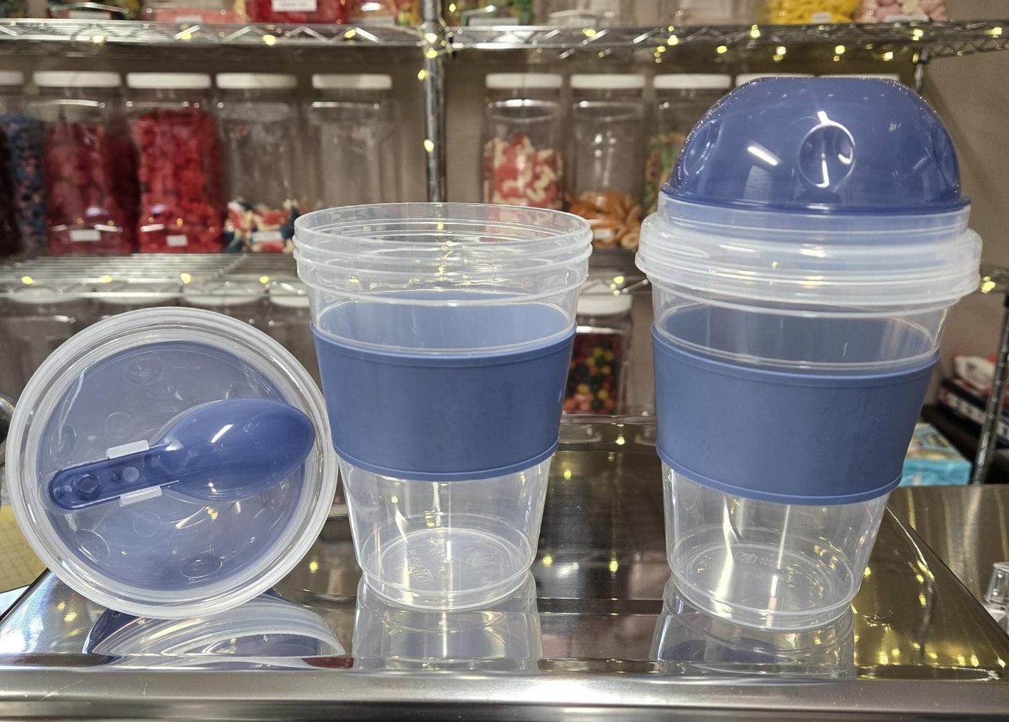 Yogurt/Snack Cups with Folded Spoon