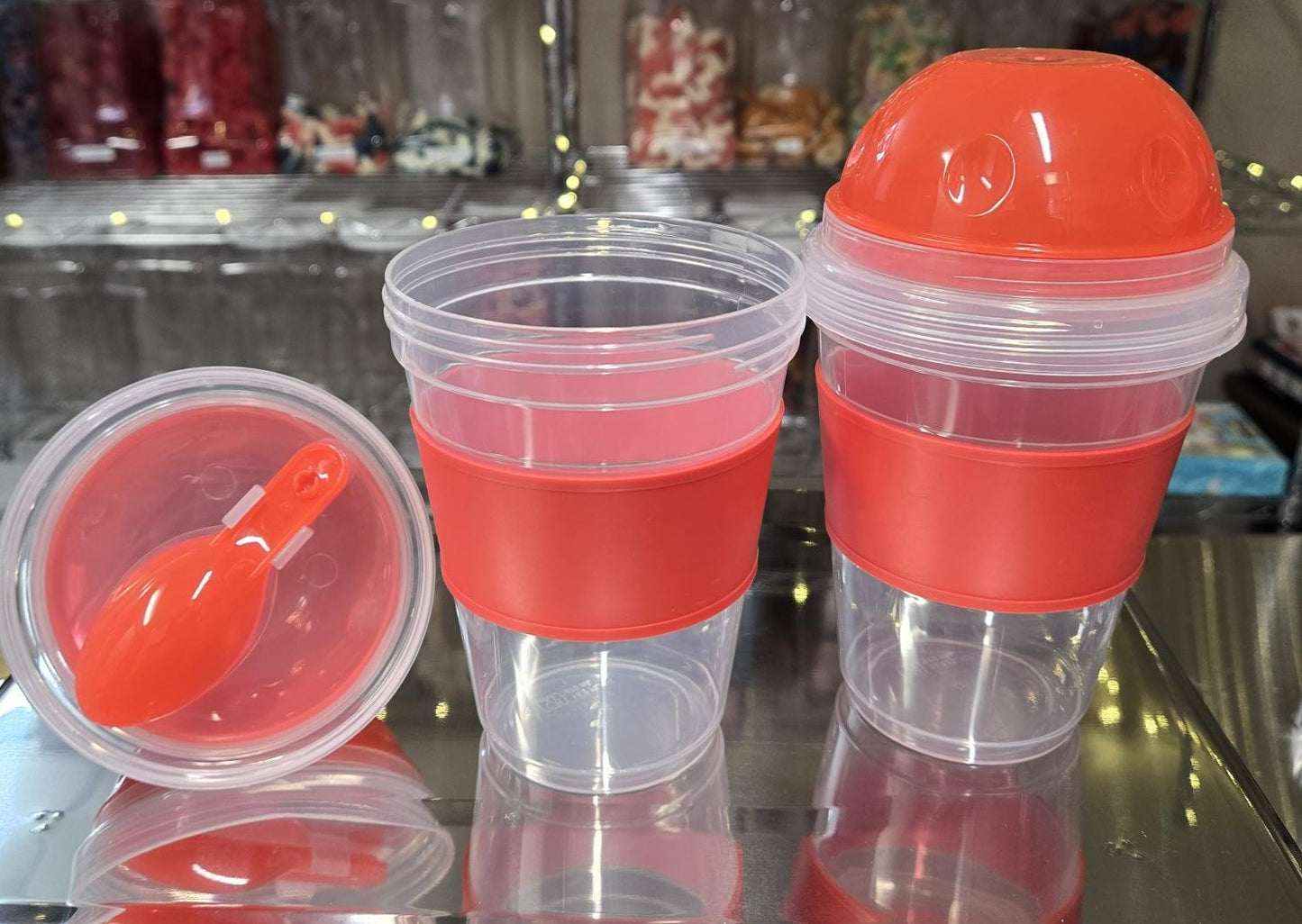Yogurt/Snack Cups with Folded Spoon