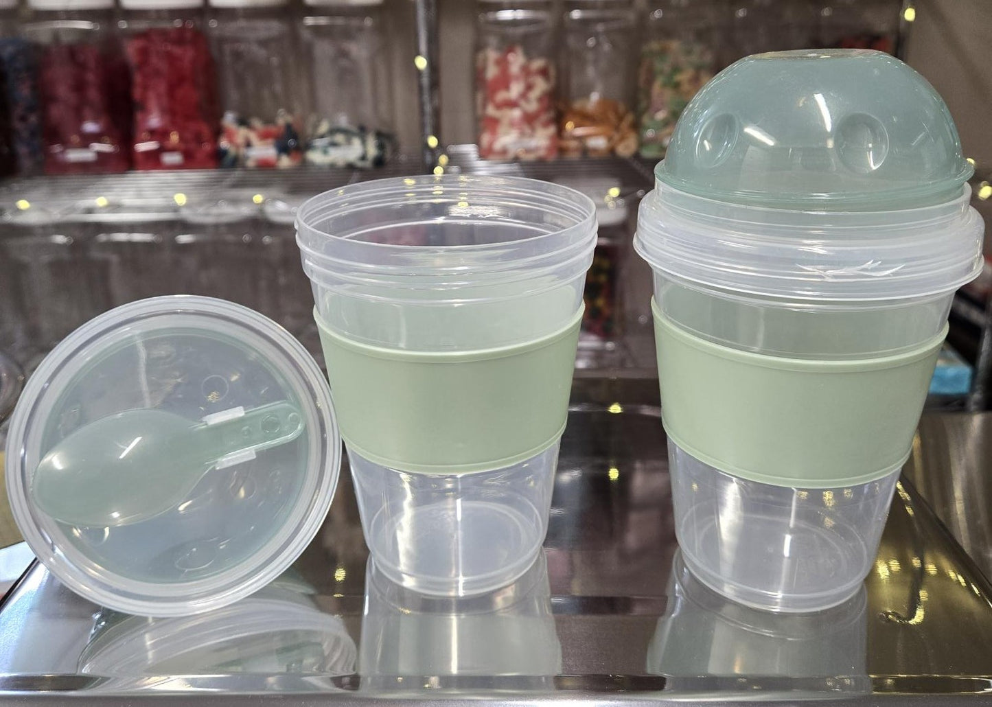 Yogurt/Snack Cups with Folded Spoon