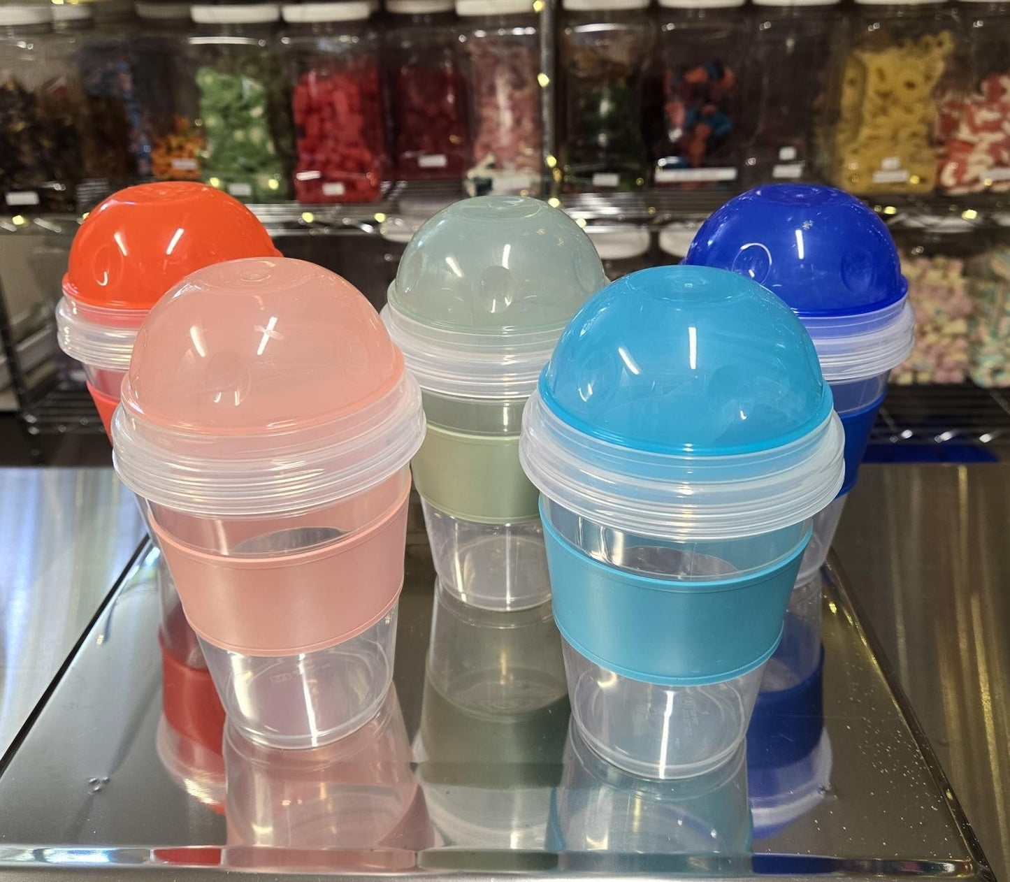 Yogurt/Snack Cups with Folded Spoon