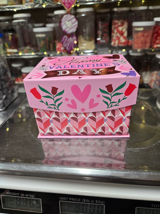 1 lb CHOCOLATE Pink Happy Valentines Day BOX
