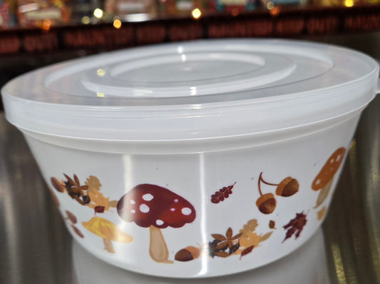 3 LB Pumpkin or Mushroom Bowl with Lid-Reusable