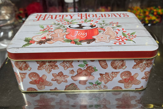 2 lb GUMMY Happy Holidays Gingerbread Cookie TIN!