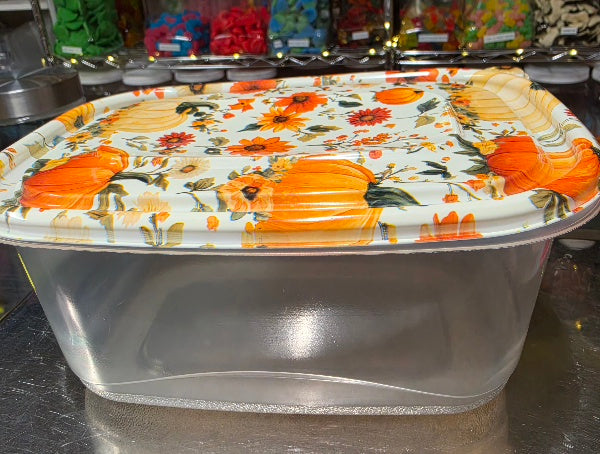 1 lb Grub Tub Pumpkin & Flower Reusable Food Container
