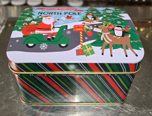 1 lb GUMMY Special Delivery North Pole Chest Tin with Hinged Lid