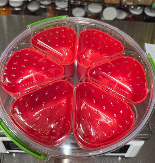 4 LB Round RED STRAWBERRY Wedge Snackle Box