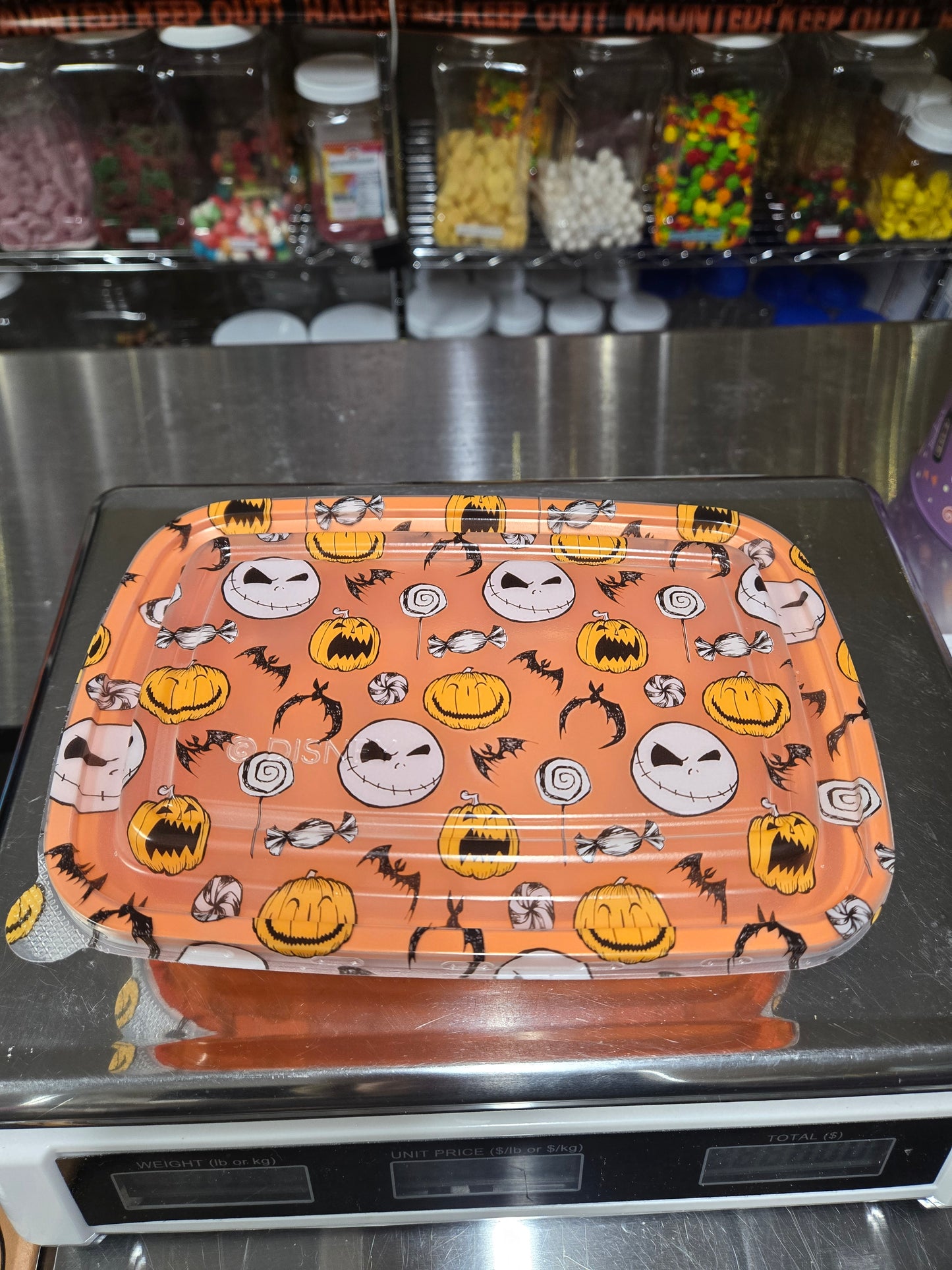 1 1/2 lb Garfield or Nightmare Before Christmas Halloween Reusable Food Container