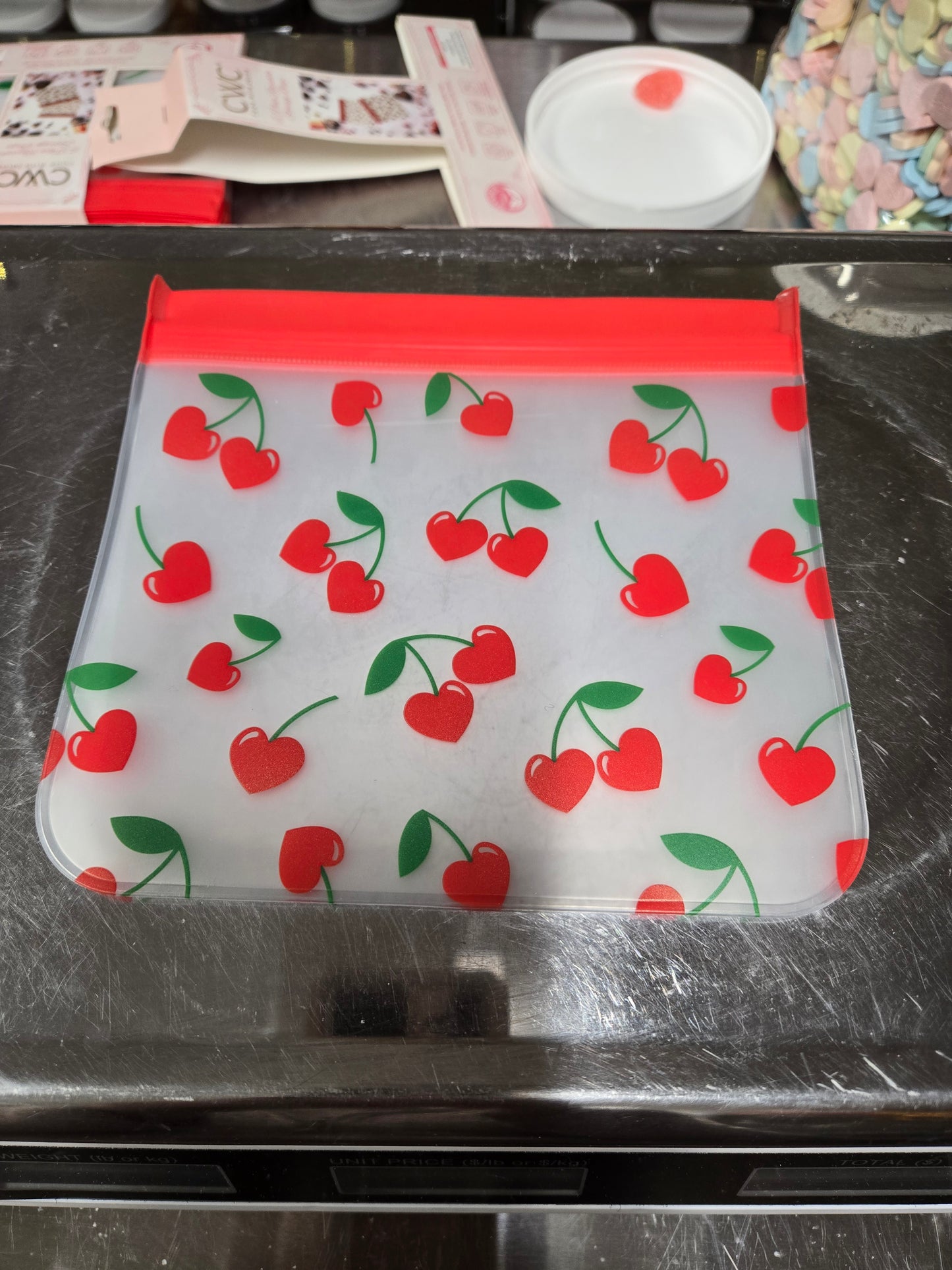 1/2 lb GUMMY Heart CHERRY Reuseable Bag