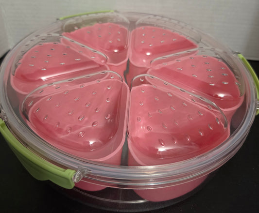 4 LB Round PINK STRAWBERRY Wedge Snackle Box