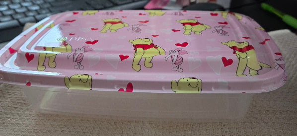 1 lb CHOCOLATE Pooh Bear Valentines Day Reusable Container