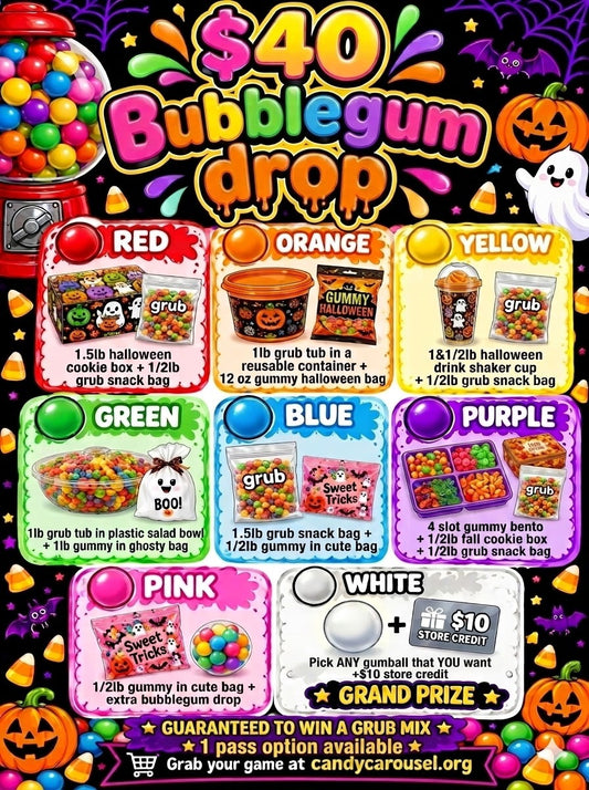 $40 GRUB TUB Bubble Gum Drop Game! UPDATED 9/25