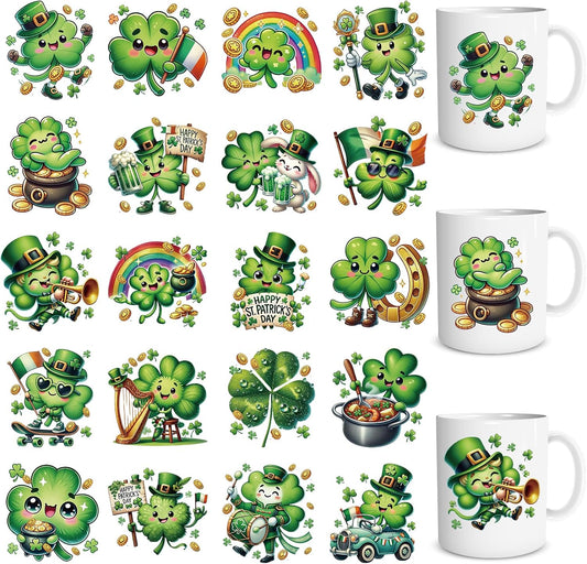 1 LB GUMMY Glass JAR, Wooden Lid with St. Patty's Day Tumbler Sticker