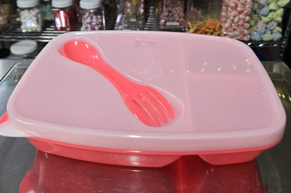 1 lb Pink Bento Box with Spork