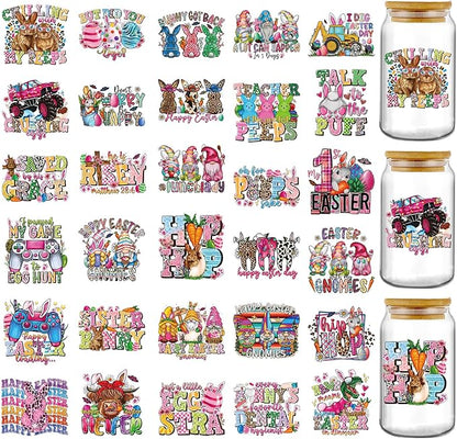 1.5 lb CHOCOLATE Easter Teal Reusable Container with Tumbler Sticker