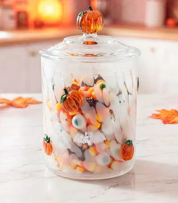 1.5 lb GUMMY Halloween Pumpkin Glass Jar