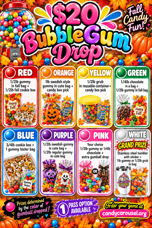 $20 GUMMY Bubble Gum Drop Game! UPDATED 10/21
