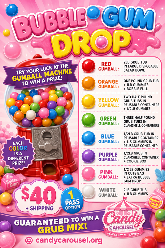 $40 GRUB TUB Bubble Gum Drop Game!