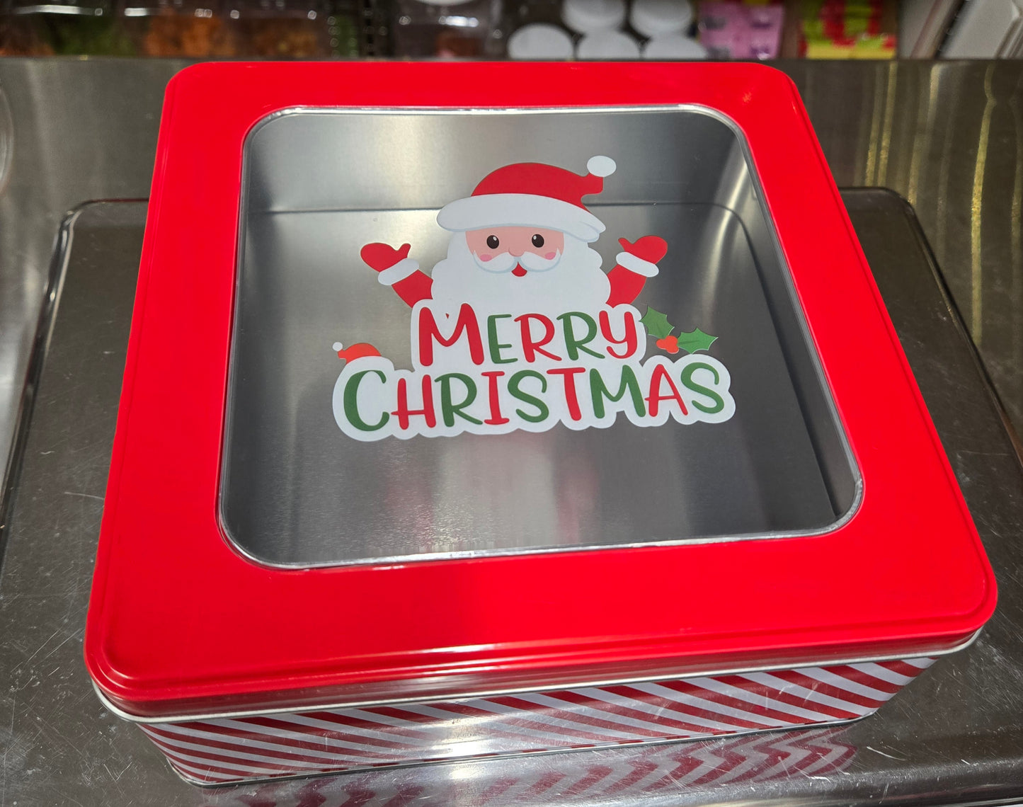 3 lb COMBO Chocolate and Gummy Santa Merry Christmas TIN!