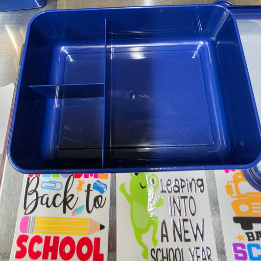 1 lb COMBO BLUE Bento School Lunch Box with Tumbler Sticker