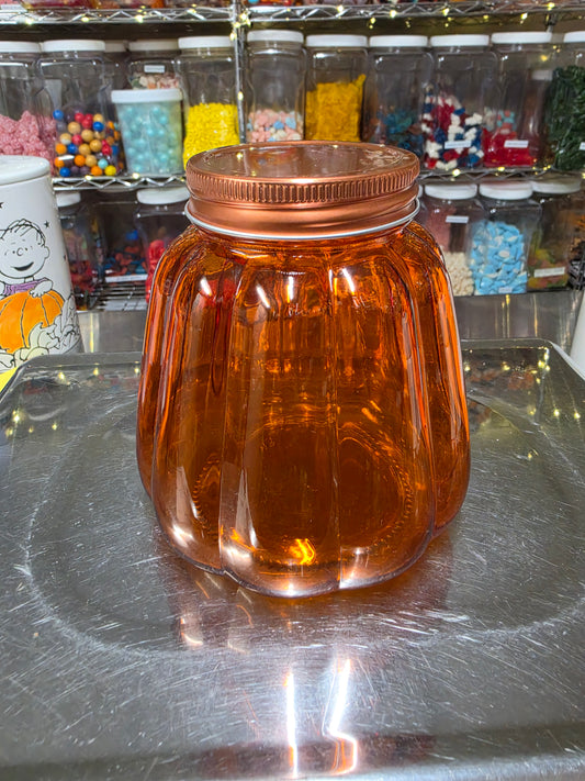 1.5 Gummy Orange GLASS Pumpkin Jar