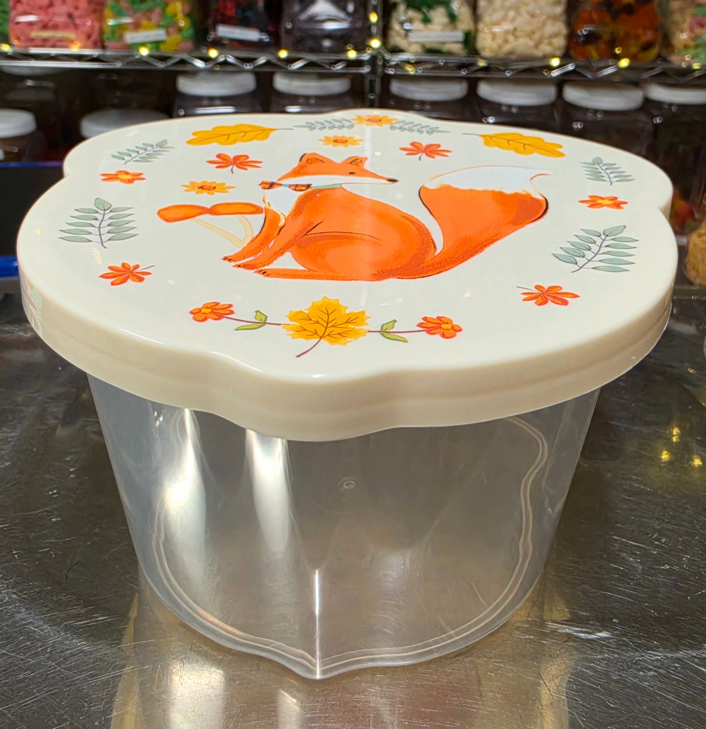 1 lb GUMMY Fox Nut Reusable Shaped Container