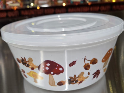 3 LB Pumpkin or Mushroom Bowl with Lid-Reusable