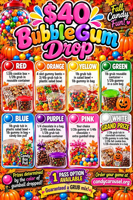 $40 GRUB TUB Bubble Gum Drop Game! UPDATED 10/21