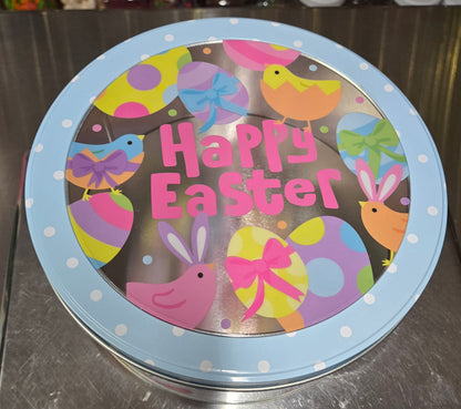 4 lb Gummy Easter Blue Chicks & Eggs LARGE ROUND TIN -Pick & Mix
