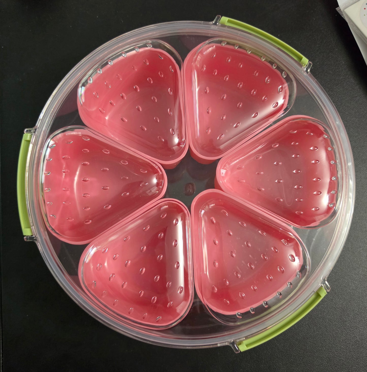 4 LB Round PINK STRAWBERRY Wedge Snackle Box