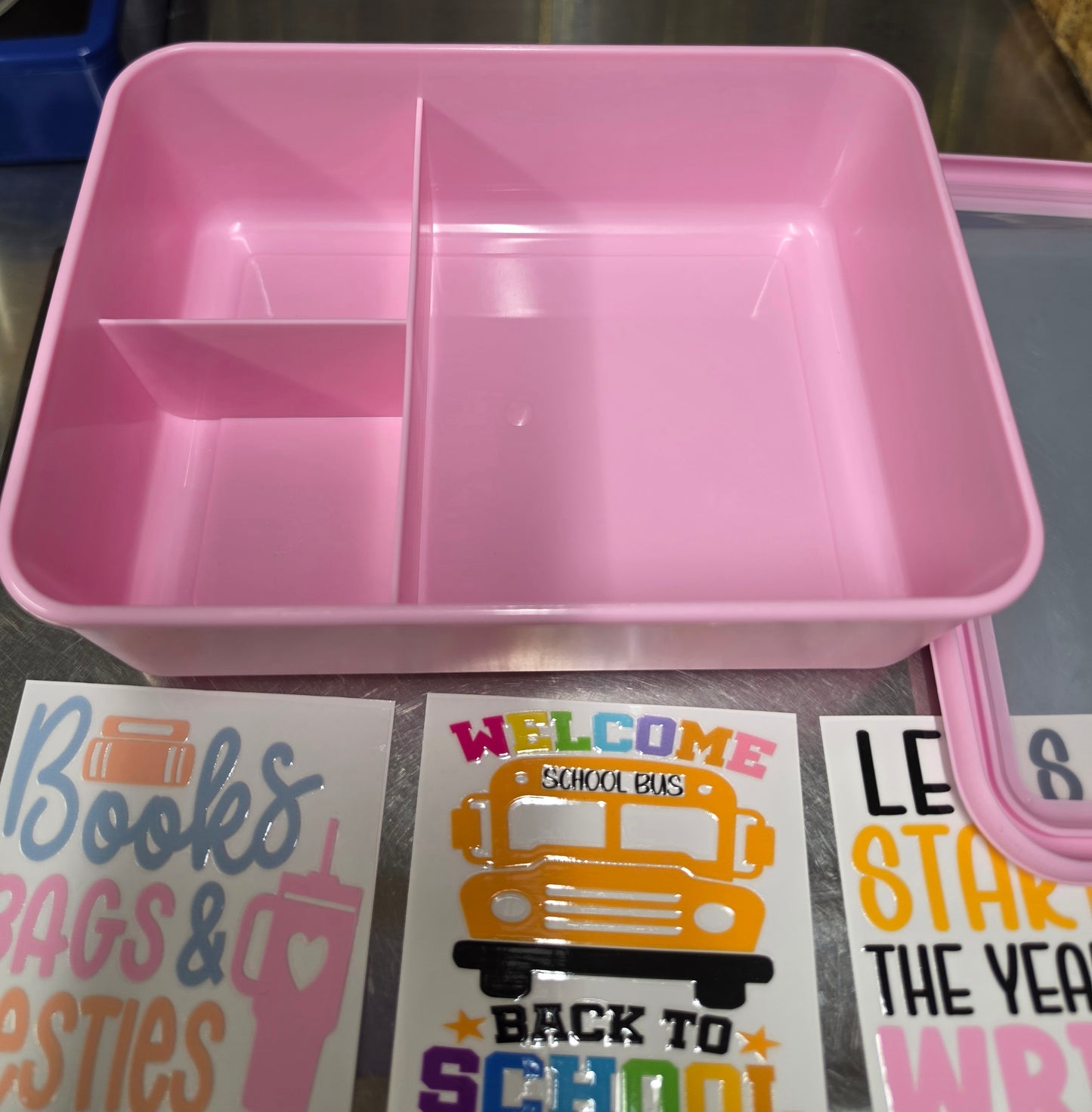 1 lb COMBO PINK Bento School Lunch Box with Tumbler Sticker