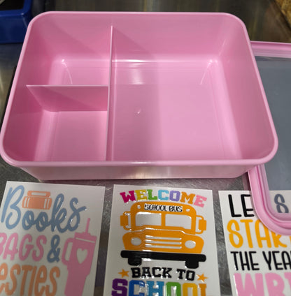 1 lb COMBO PINK Bento School Lunch Box with Tumbler Sticker