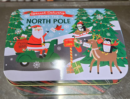 1 lb GUMMY Special Delivery North Pole Chest Tin with Hinged Lid