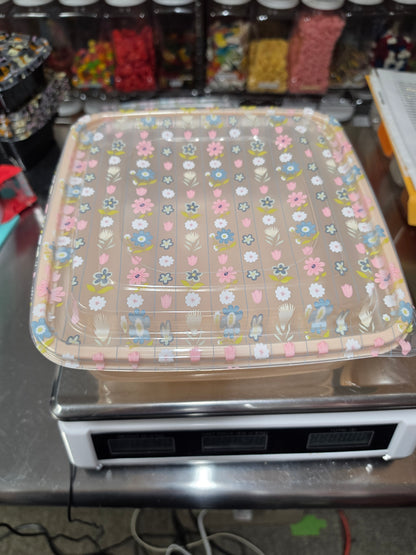 1.5 LB GRUB Pink & Blue Flower Large Reusable Container