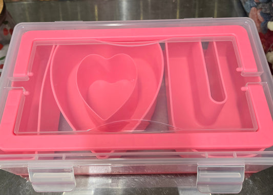 3 lb Pink I <3 U  Rectangle Snacklebox