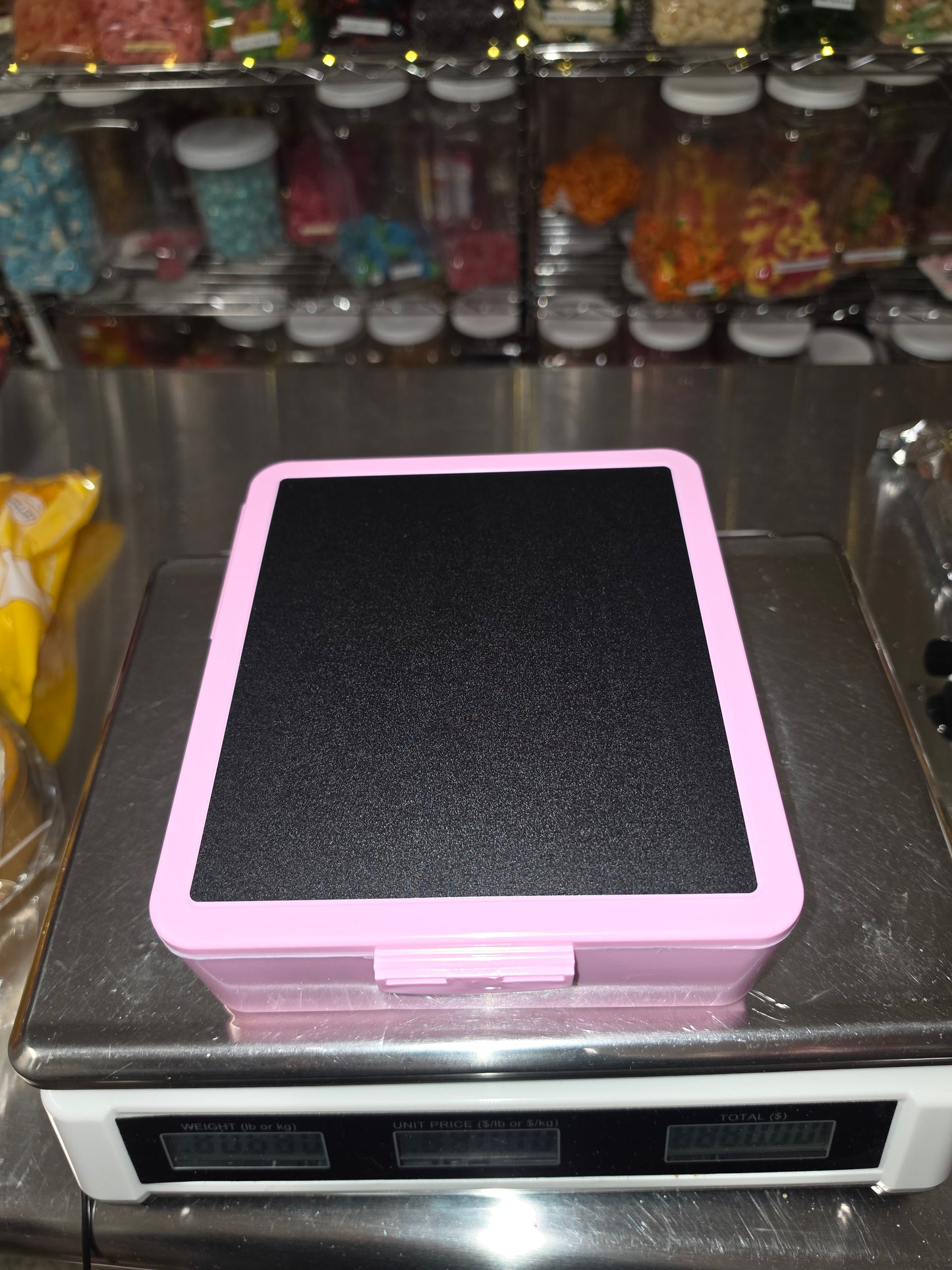 1.25 lb COMBO Pink Chalkboard Bento Lunch Box with Markers
