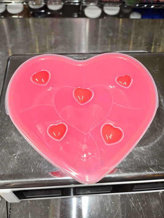 1.5 lb GUMMY Hearts on Lid RED Heart Shaped Snacklebox