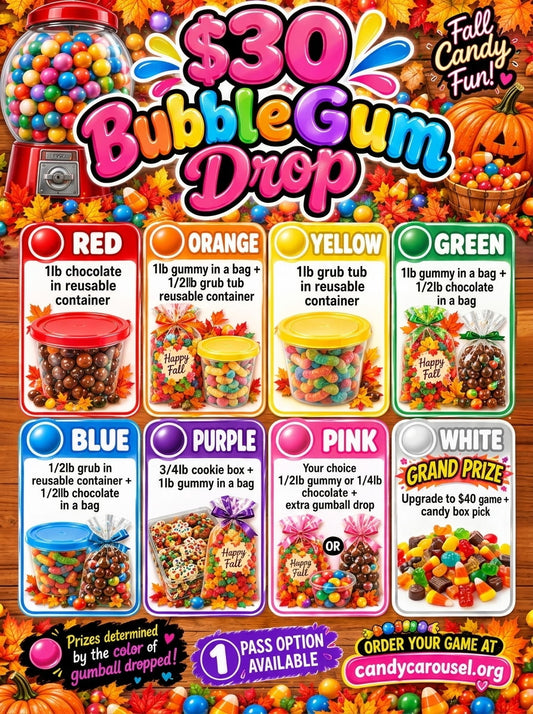 $30 GUMMY Bubble Gum Drop Game! UPDATED 10/21