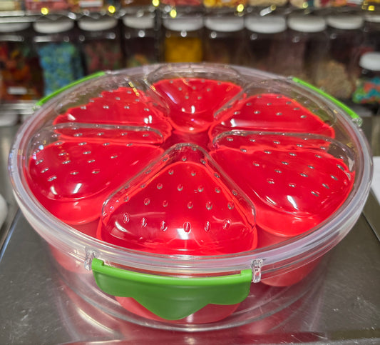 4 LB Round RED STRAWBERRY Wedge Snackle Box