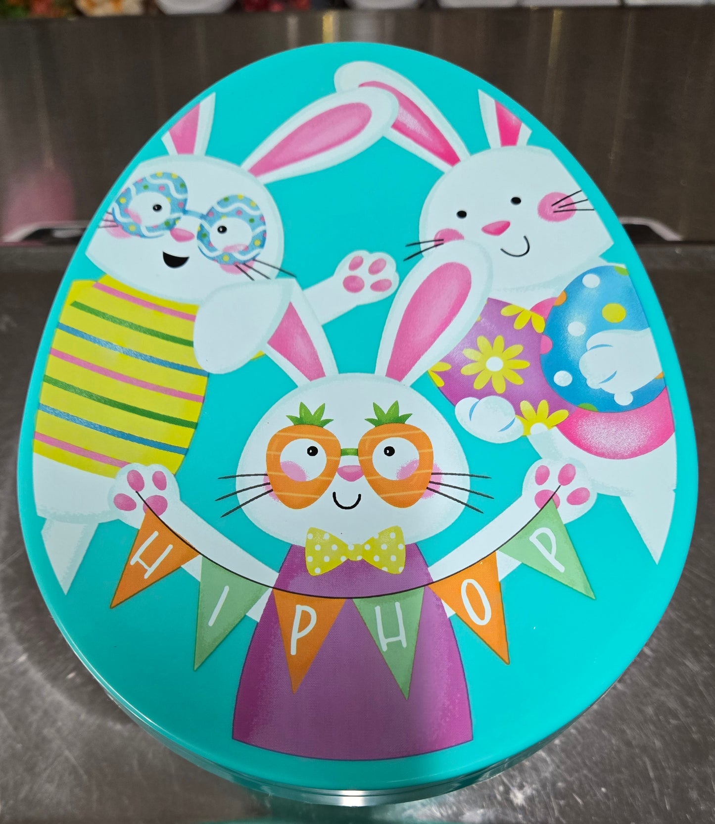 2 lb GUMMY Easter Teal Bunny Plastic Egg