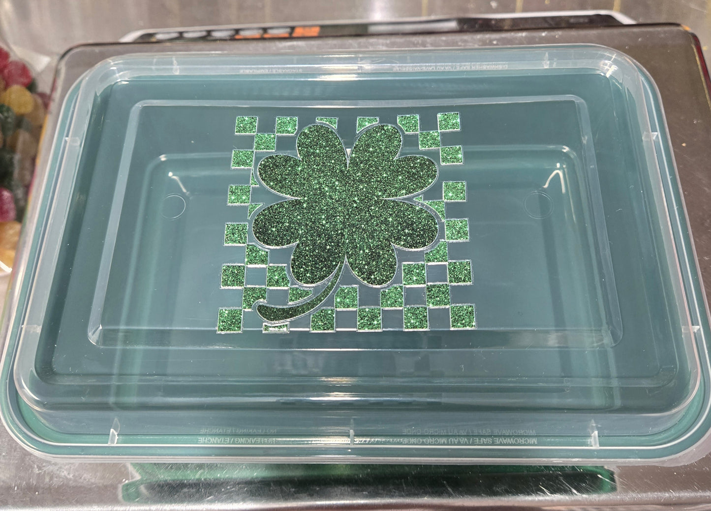 1.5 lb CHOCOLATE Reusable Container with Sticker