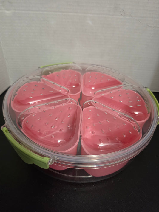 4 LB Round PINK STRAWBERRY Wedge Snackle Box