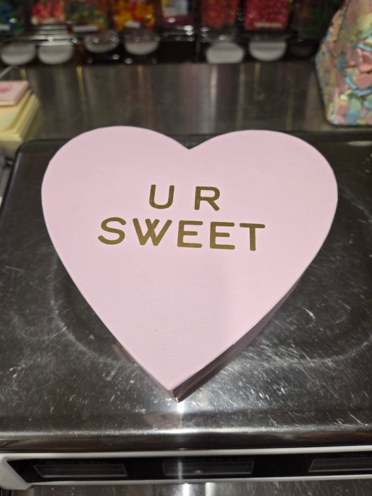 1 lb Chocolate U R SWEET Pink Heart Shaped BOX