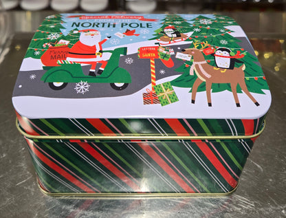 1 lb GUMMY Special Delivery North Pole Chest Tin with Hinged Lid