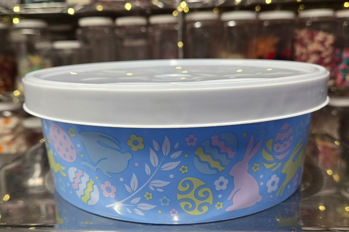 3 lb GUMMY Easter Blue ROUND Pick & Mix Container with Lid