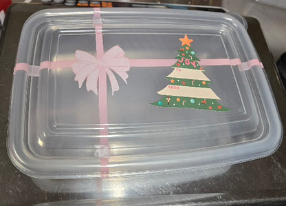 1 lb Chocolate Christmas Reusable Food Containers